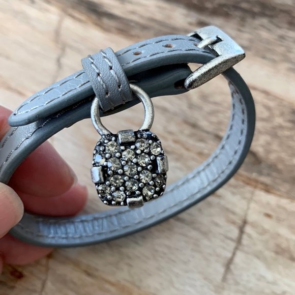 Dyrberg/Kern Shany leather bracelet with grey Swarovski crystals - Picture 3 of 3